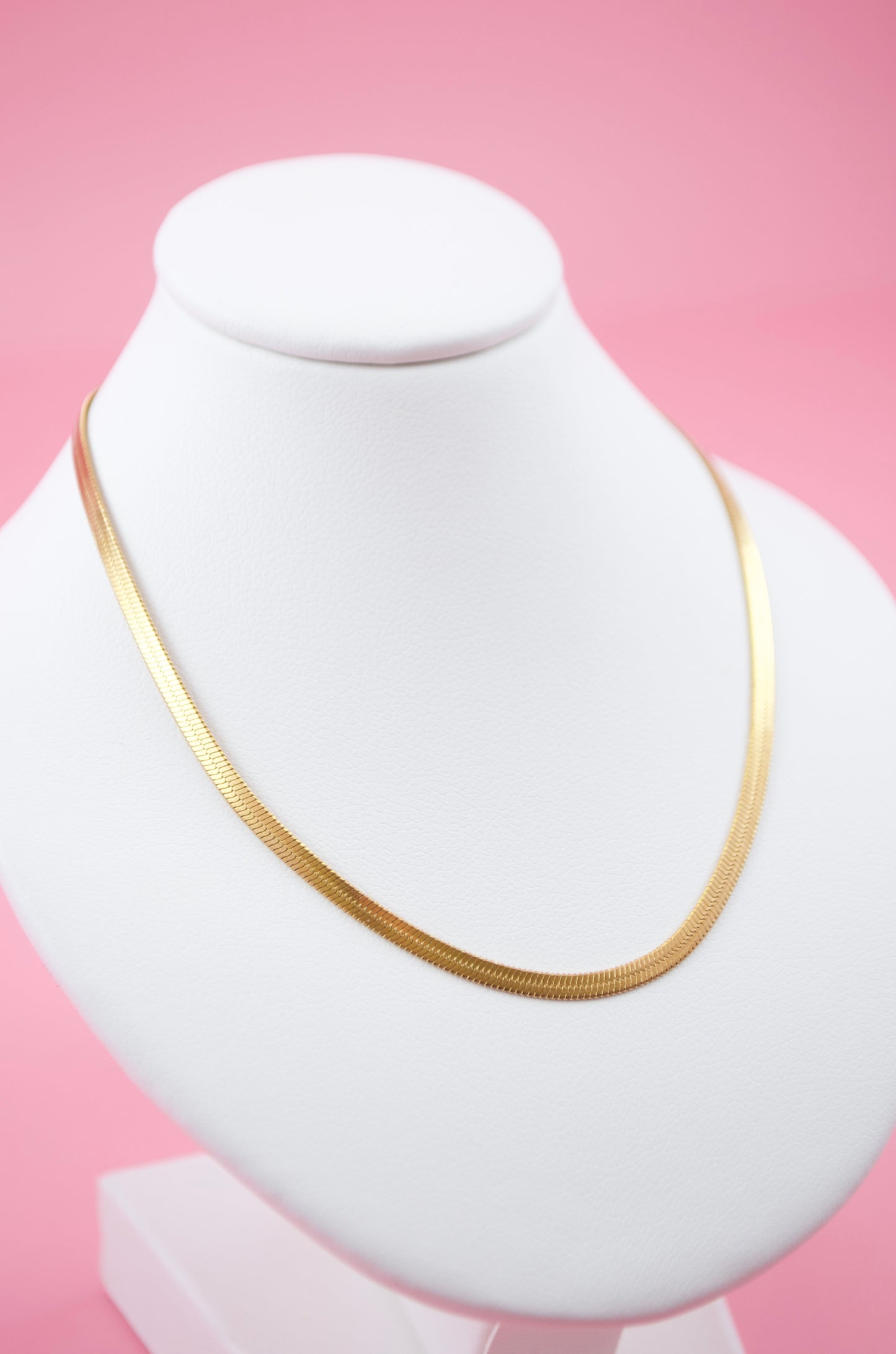 3mm Golden Herringbone Necklace