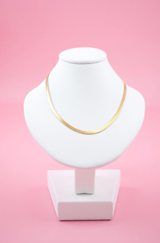 3mm Golden Herringbone Necklace