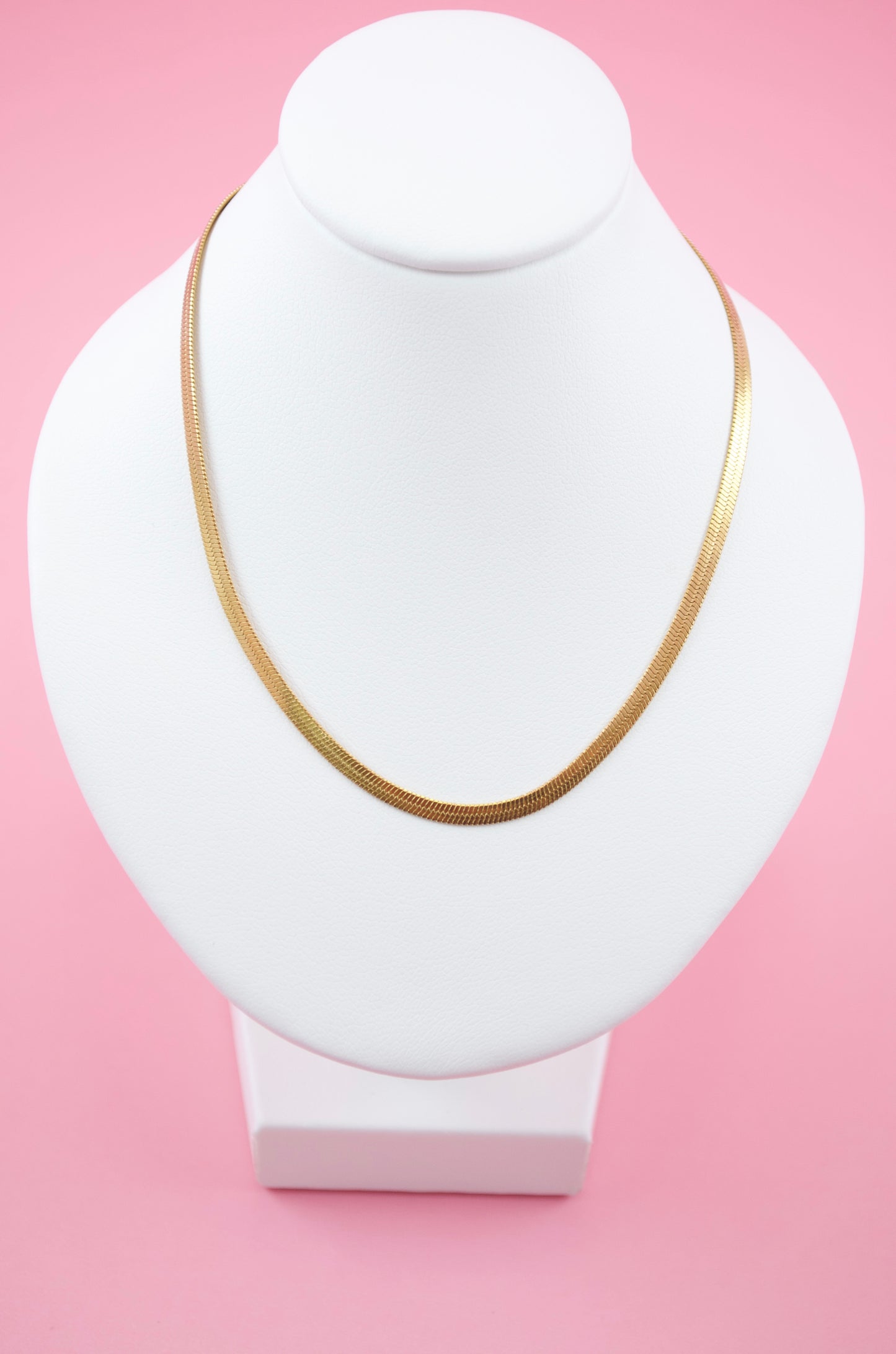 3mm Golden Herringbone Necklace
