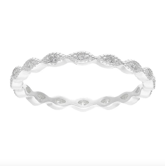 Milgrain Detail Ring with Zirconias
