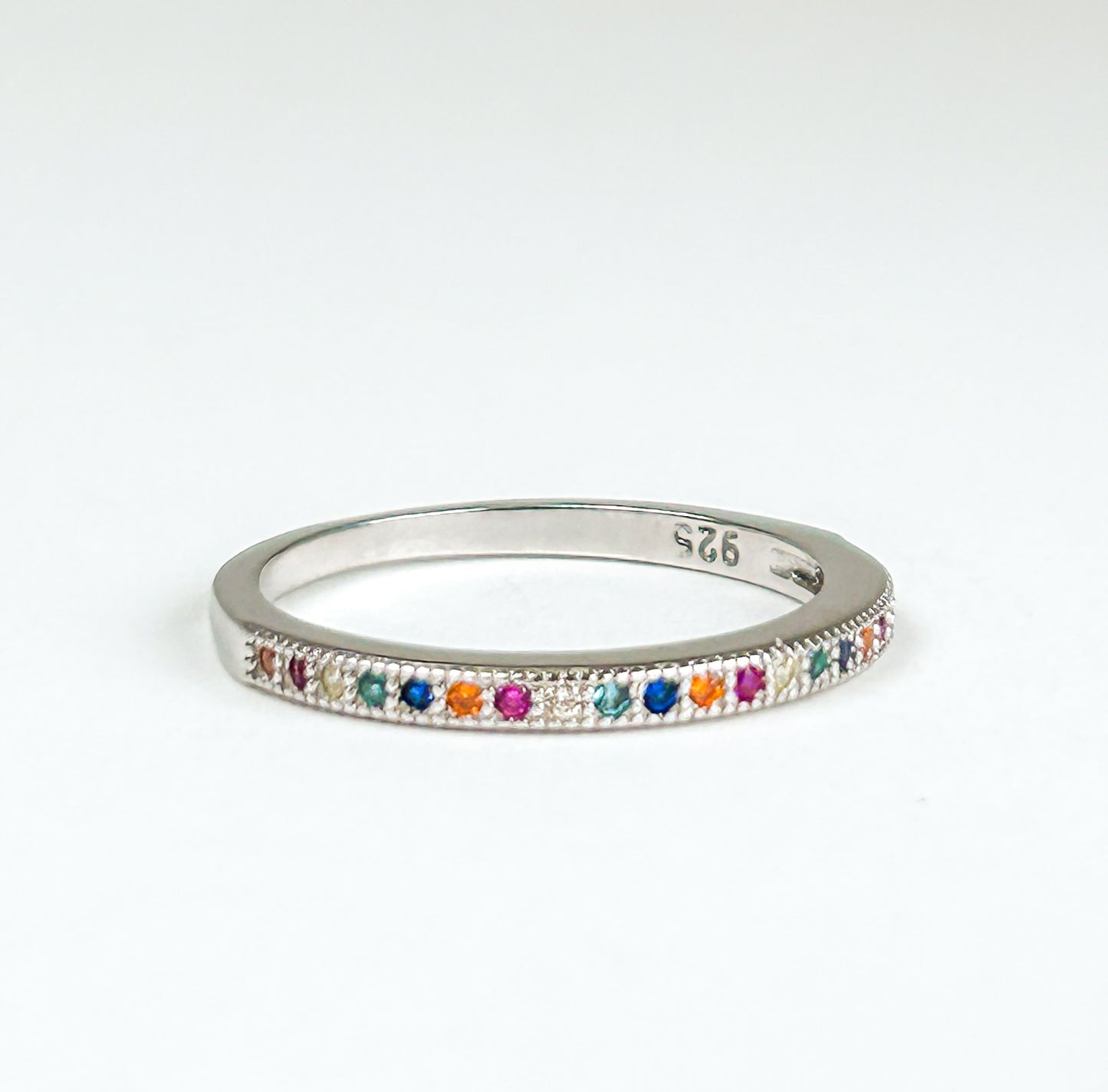 Rainbow Sterling Silver Ring