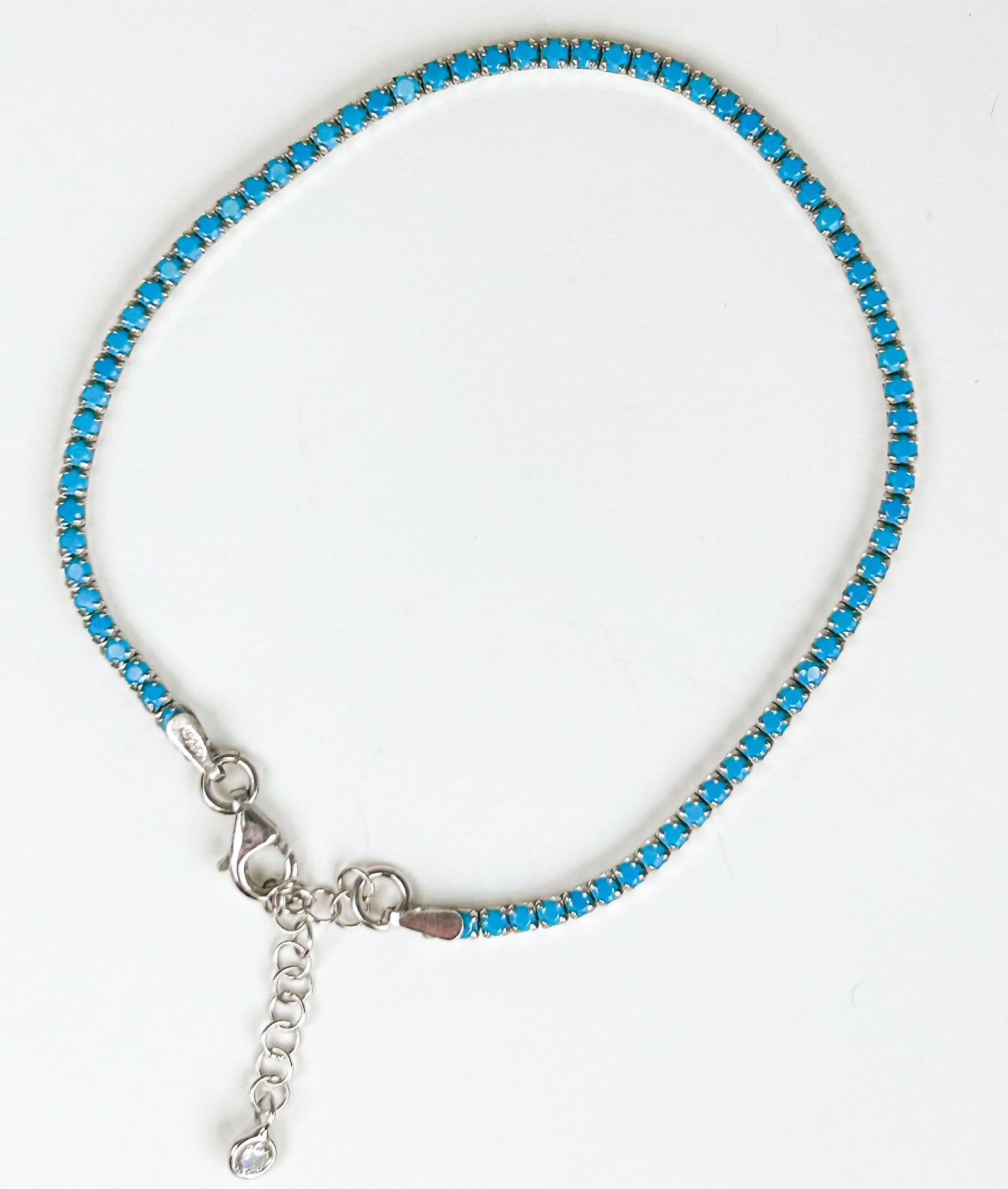 Sterling Silver Sky Blue Tennis Bracelet