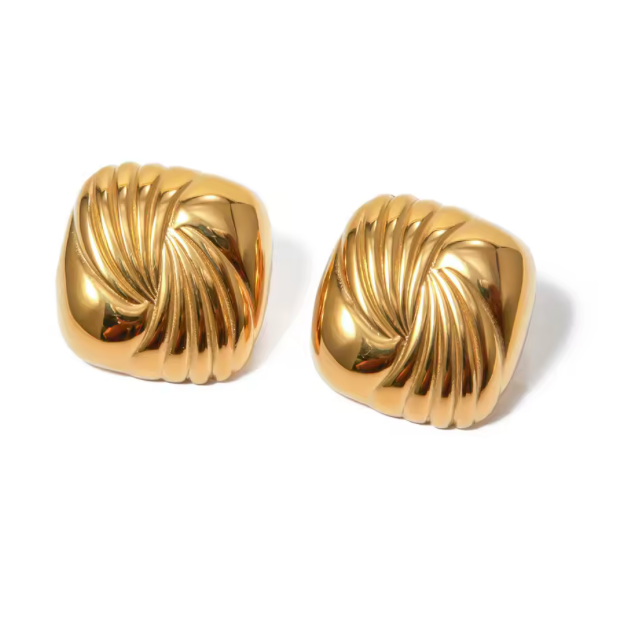 Chunky Square Stud Earrings
