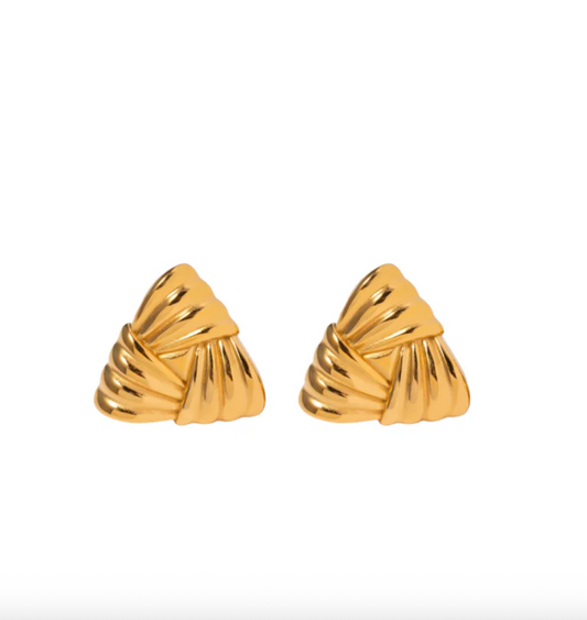 Textured Triangle Stud Earrings