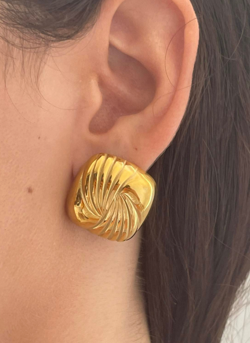 Chunky Square Stud Earrings