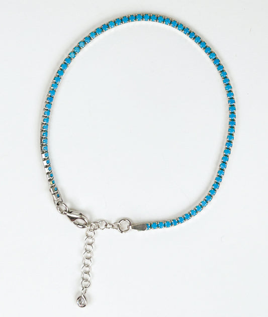 Sterling Silver Sky Blue Tennis Bracelet