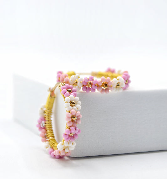 NEW DESIGN!✨Cherry Blossom Daisy Hoops