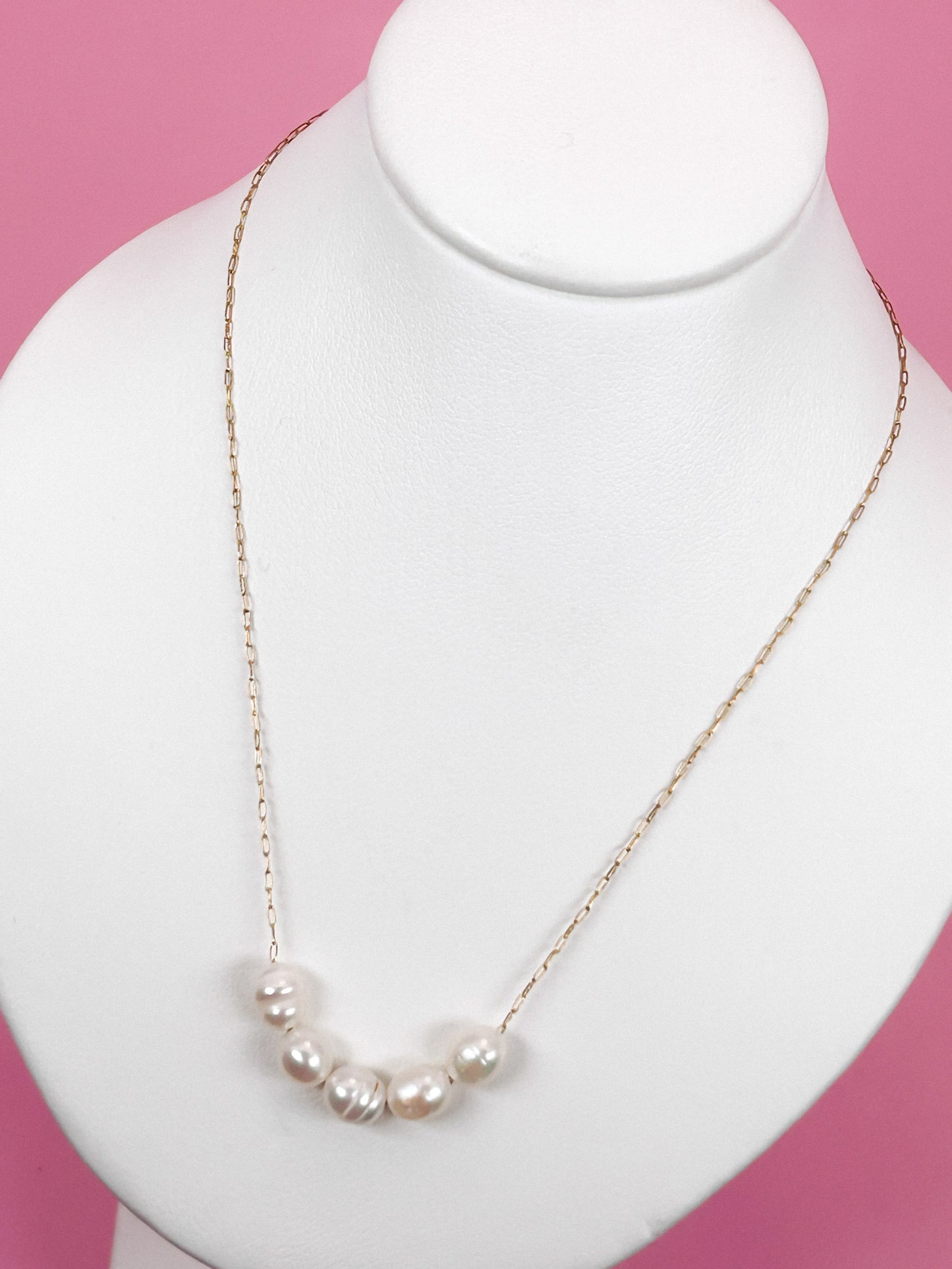 Minimalist Baroque Pearl Necklace