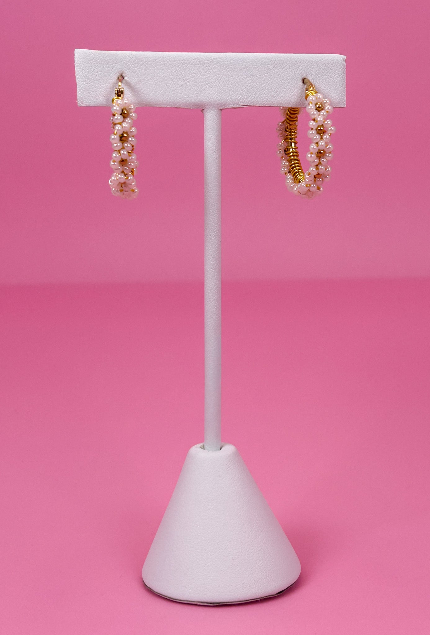 Ivory Daisy Hoop Earrings