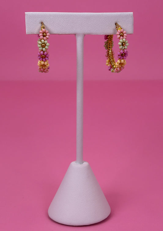 Colorful Daisy Hoop Earrings