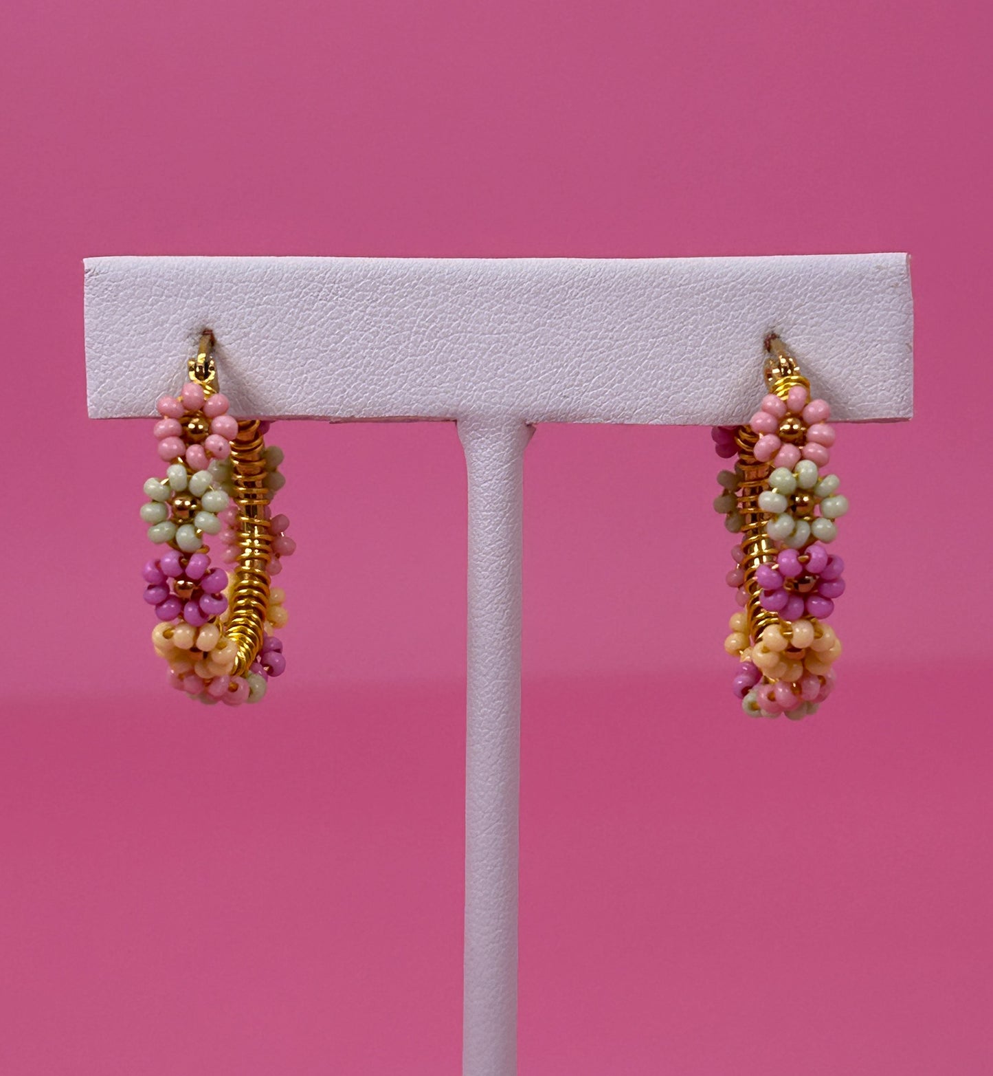 Colorful Daisy Hoop Earrings