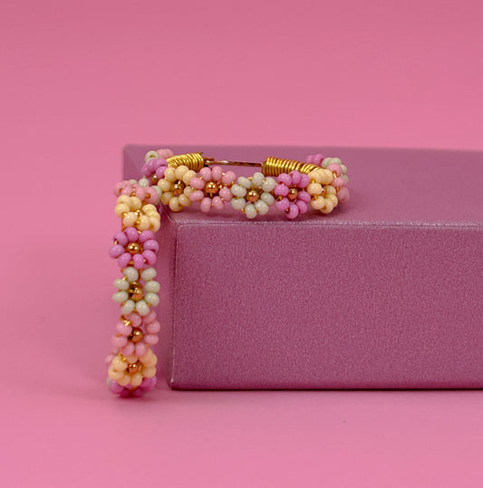 Colorful Daisy Hoop Earrings