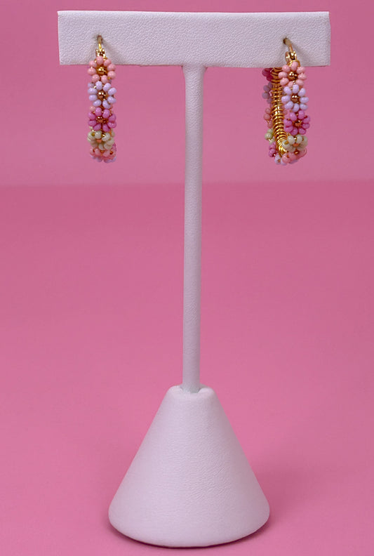 Confetti Daisy Hoop Earrings
