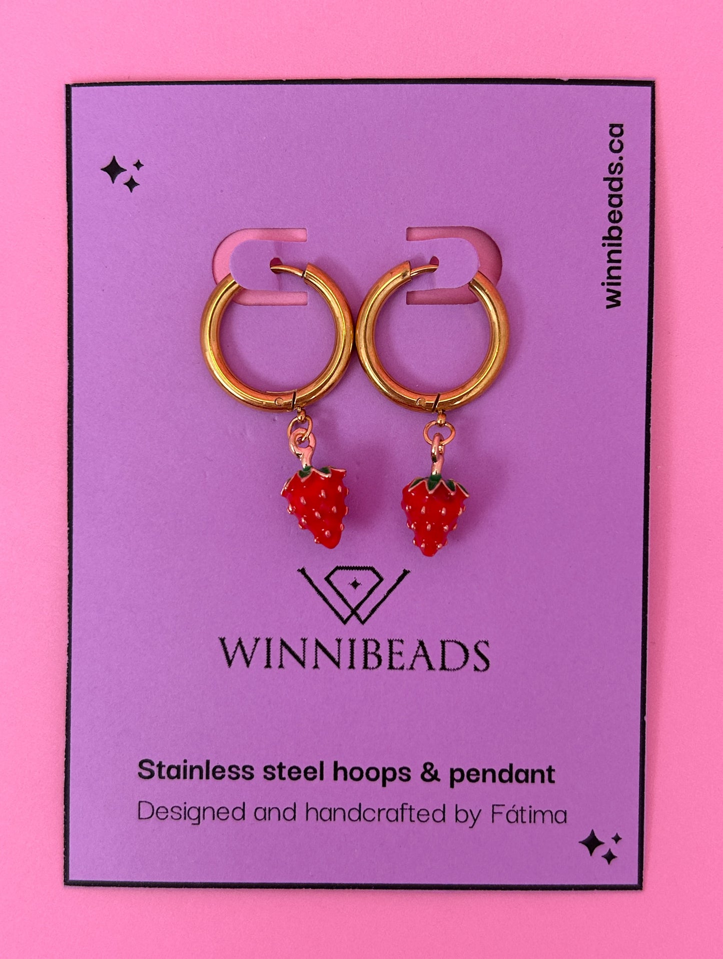 Strawberry Hoop Earrings