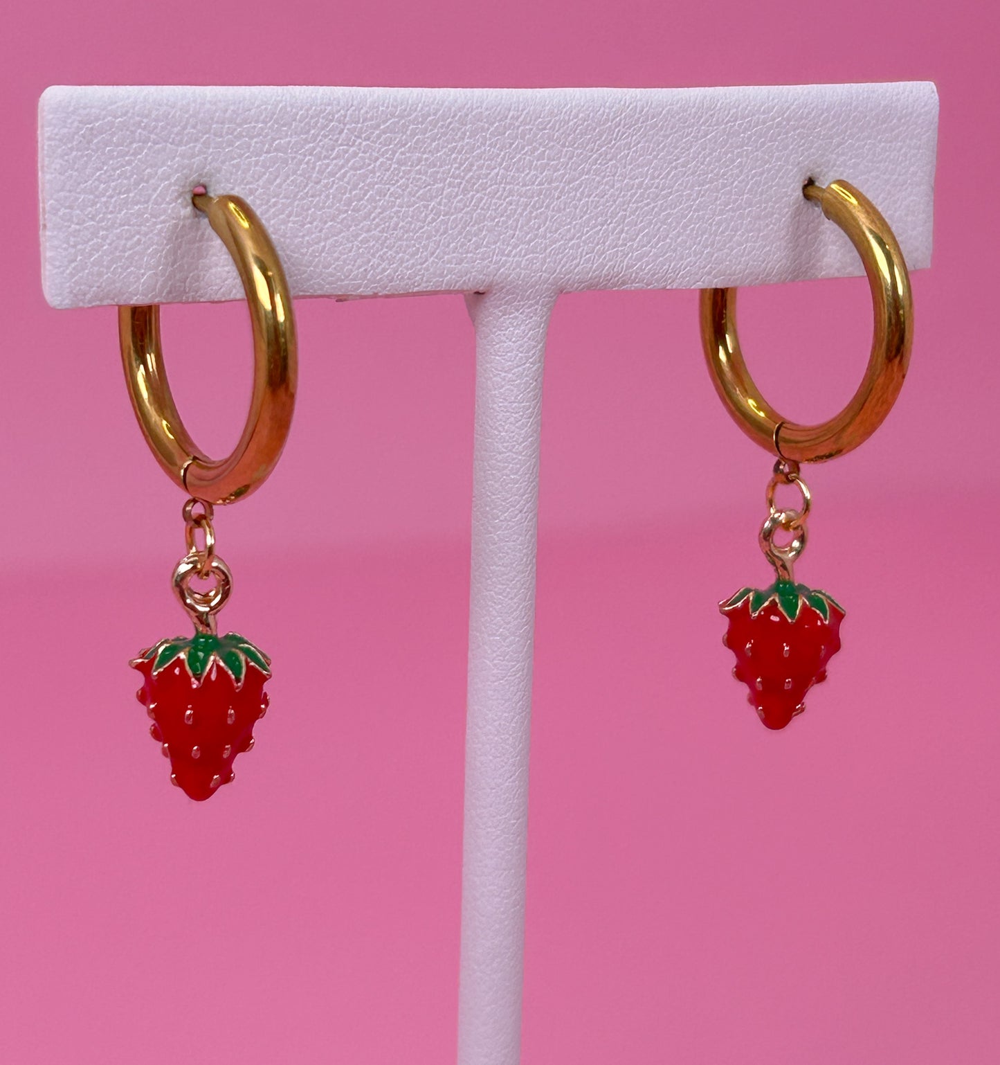 Strawberry Hoop Earrings
