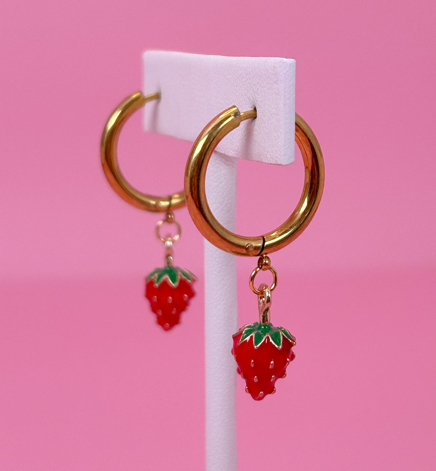 Strawberry Hoop Earrings