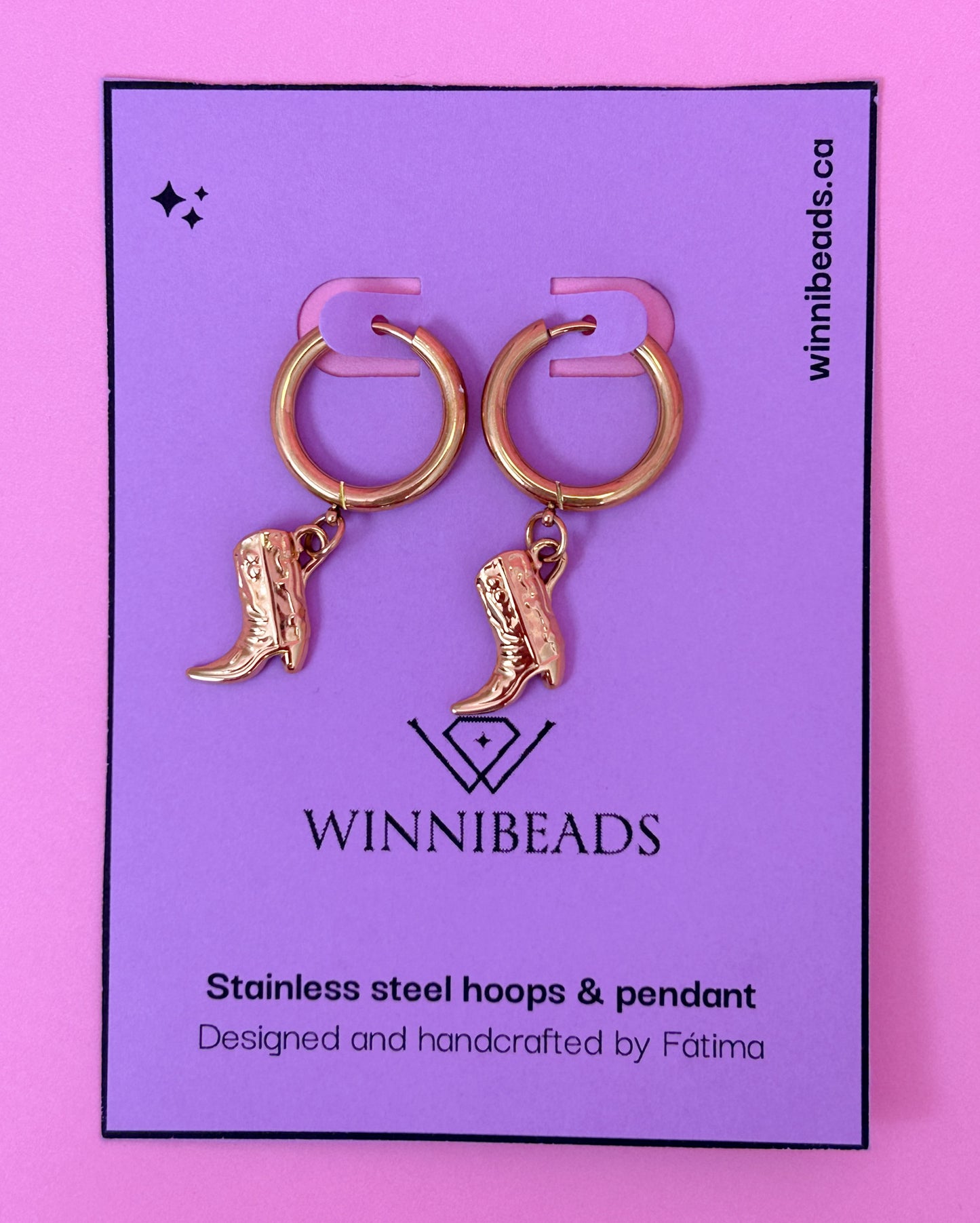 Western Boot Hoop Earrings