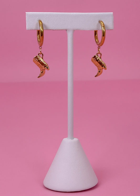 Western Boot Hoop Earrings