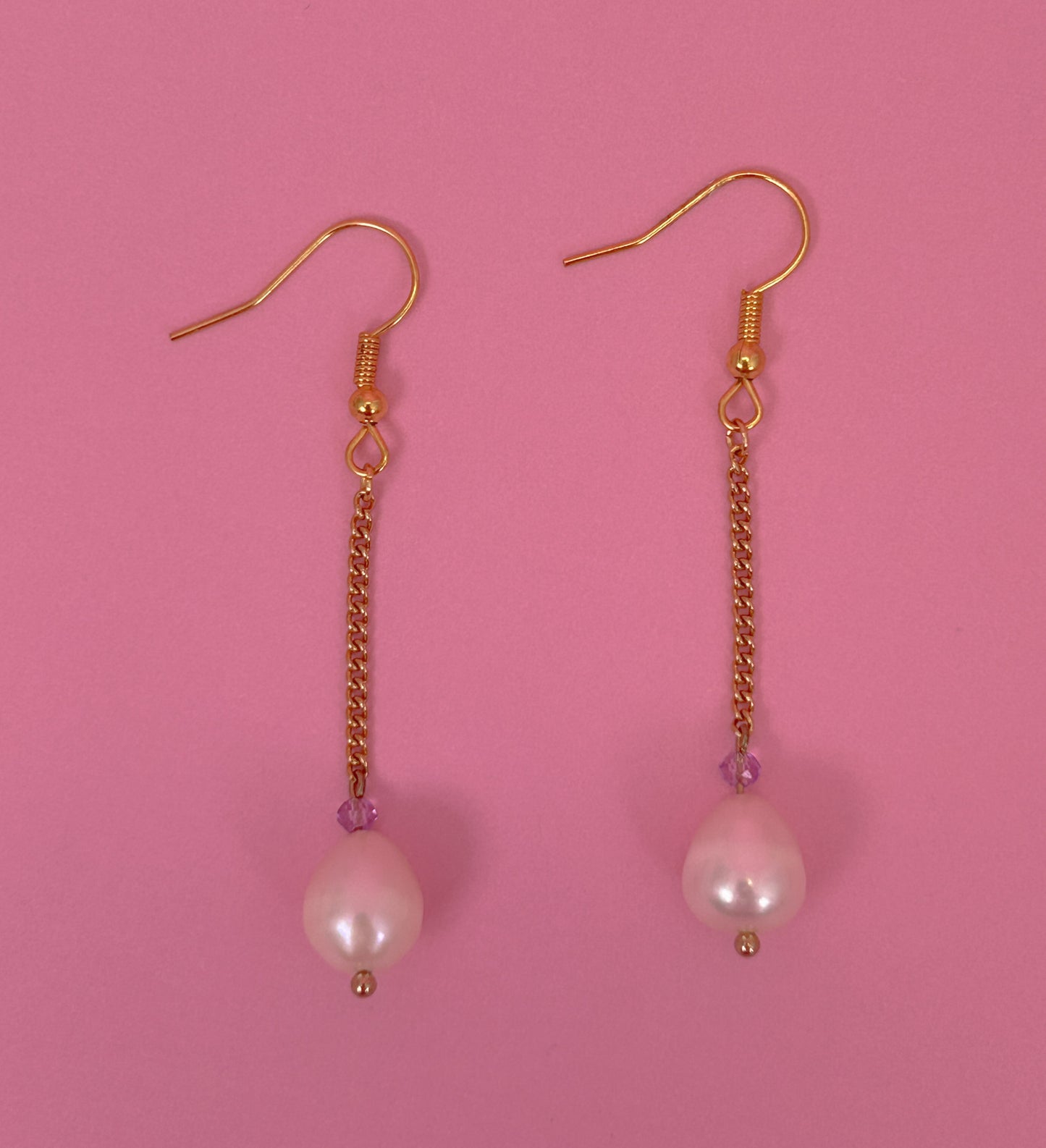 Baroque Freshwater Pearl Chain Earrings