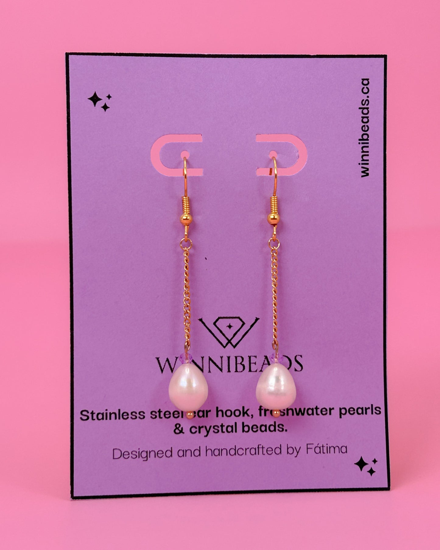 Baroque Freshwater Pearl Chain Earrings