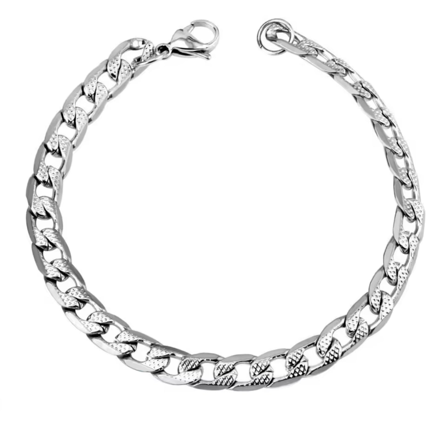 Textured Diamond-Cut Cuban Link Bracelet  6mm