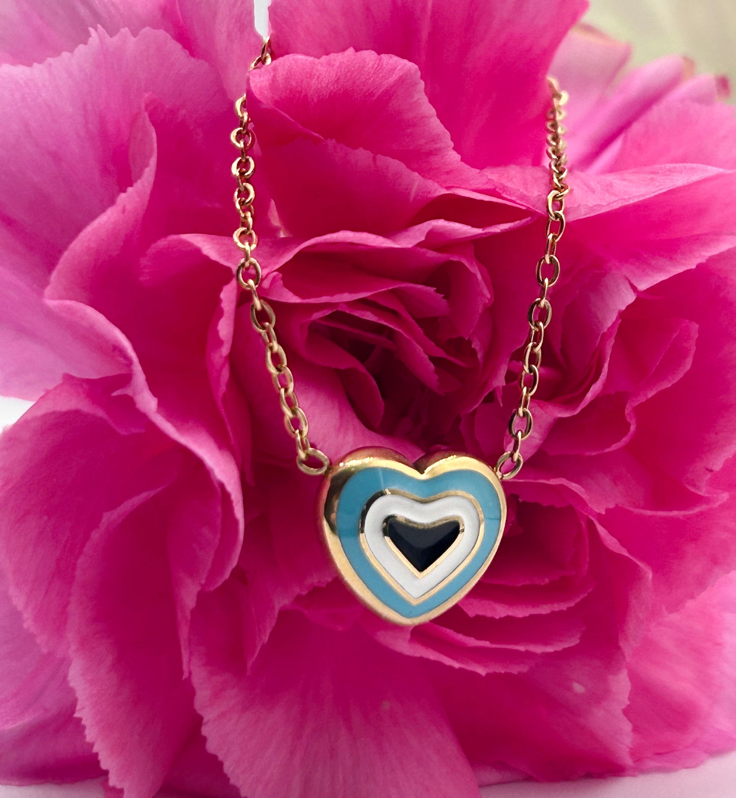 Enamel Heart Charm Necklace