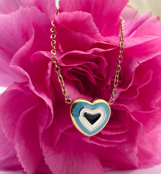 Enamel Heart Charm Necklace