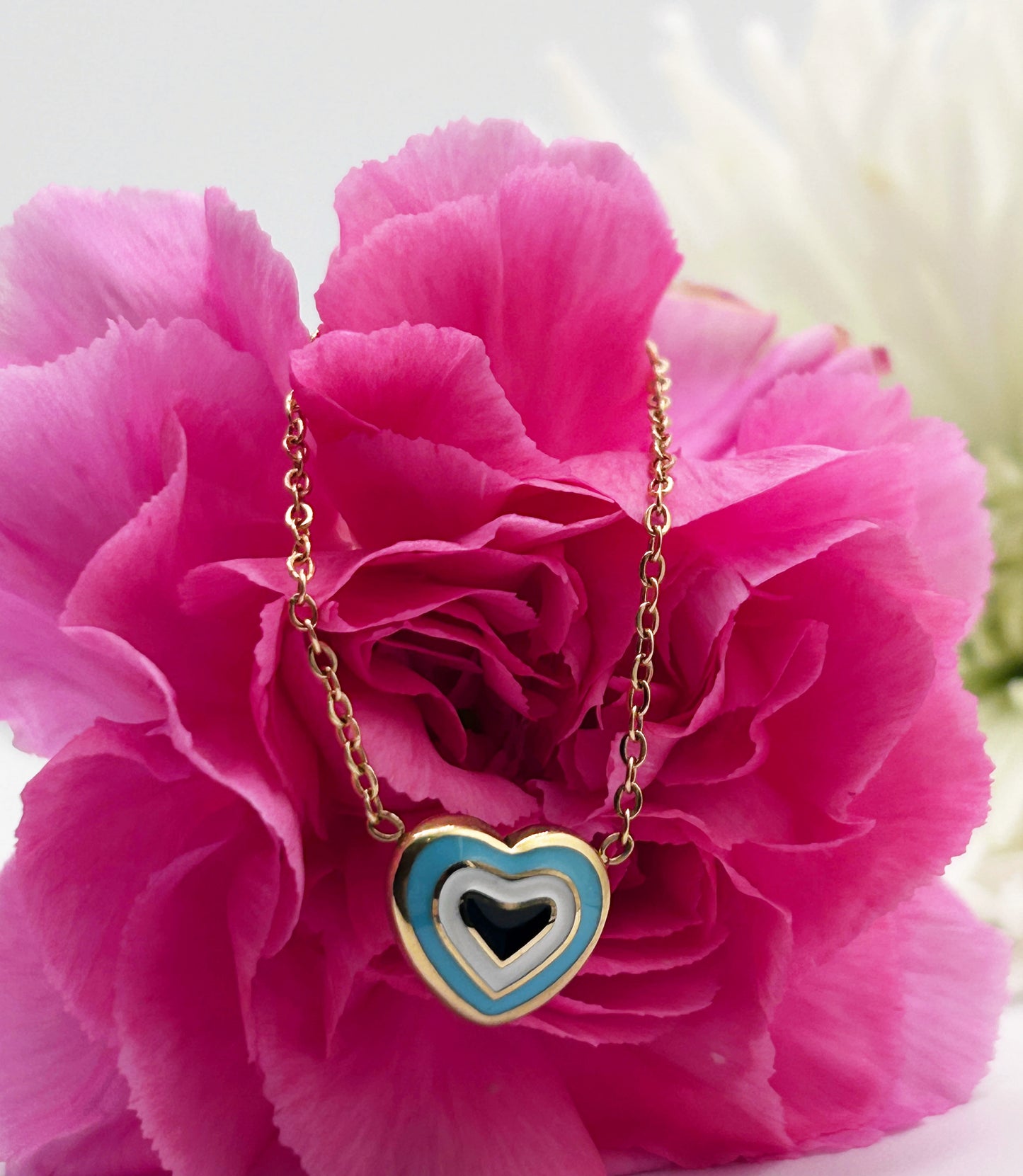 Enamel Heart Charm Necklace