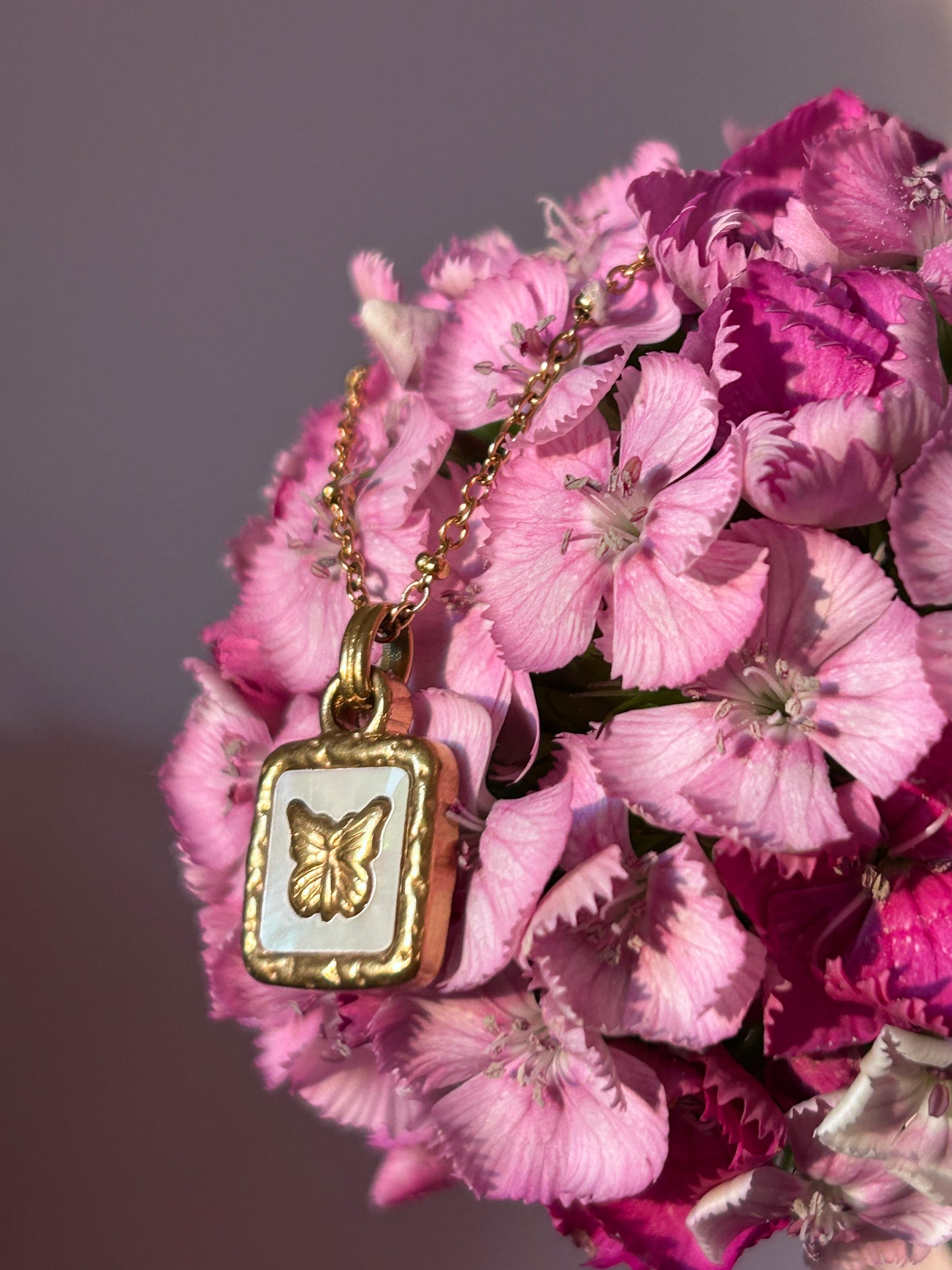 Mother of Pearl Butterfly Necklace