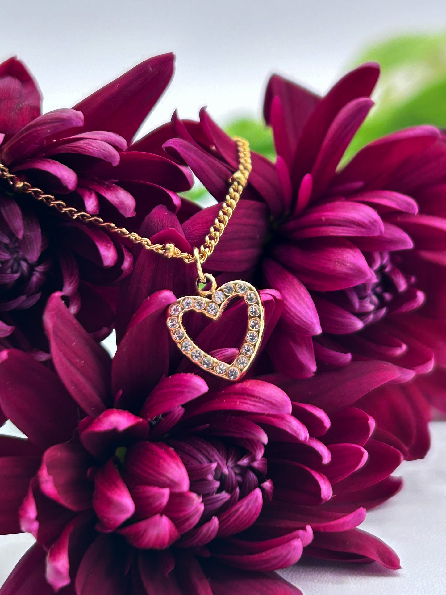 Open Heart Zirconia Necklace