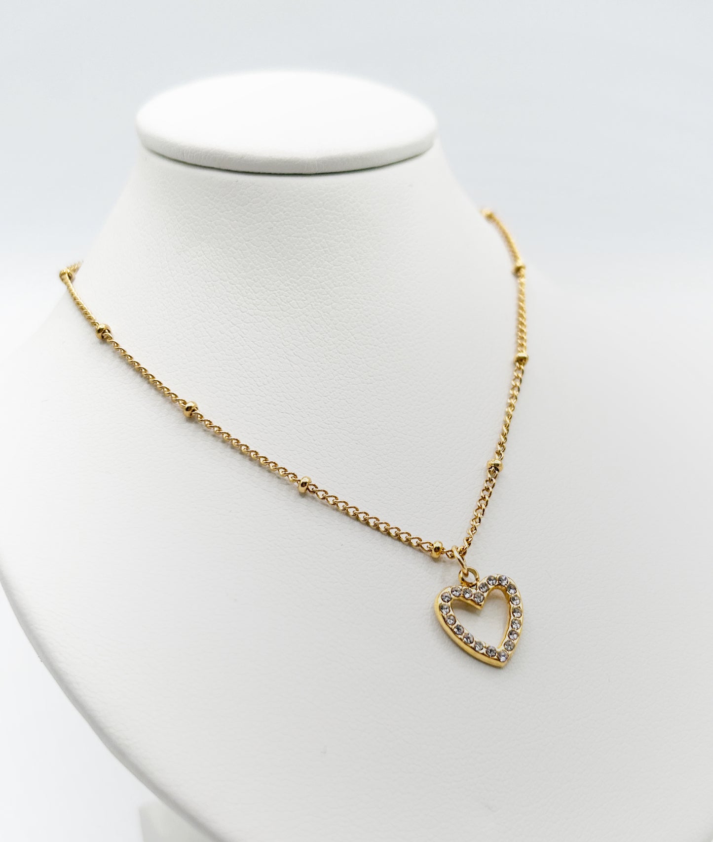 Open Heart Zirconia Necklace