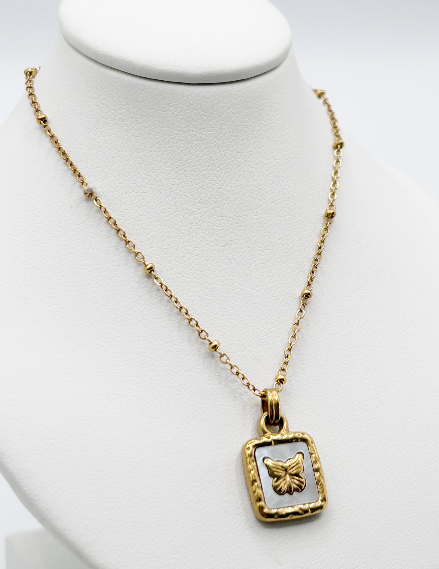 Mother of Pearl Butterfly Necklace