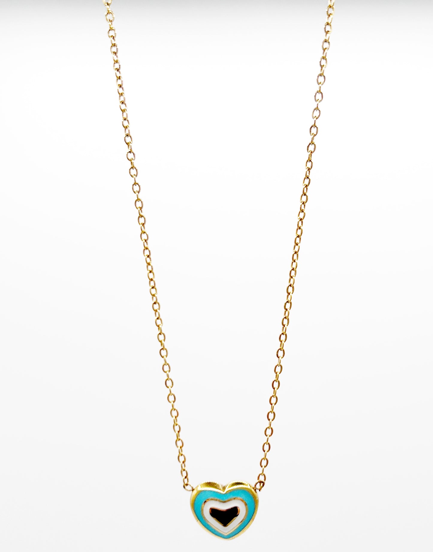 Enamel Heart Charm Necklace