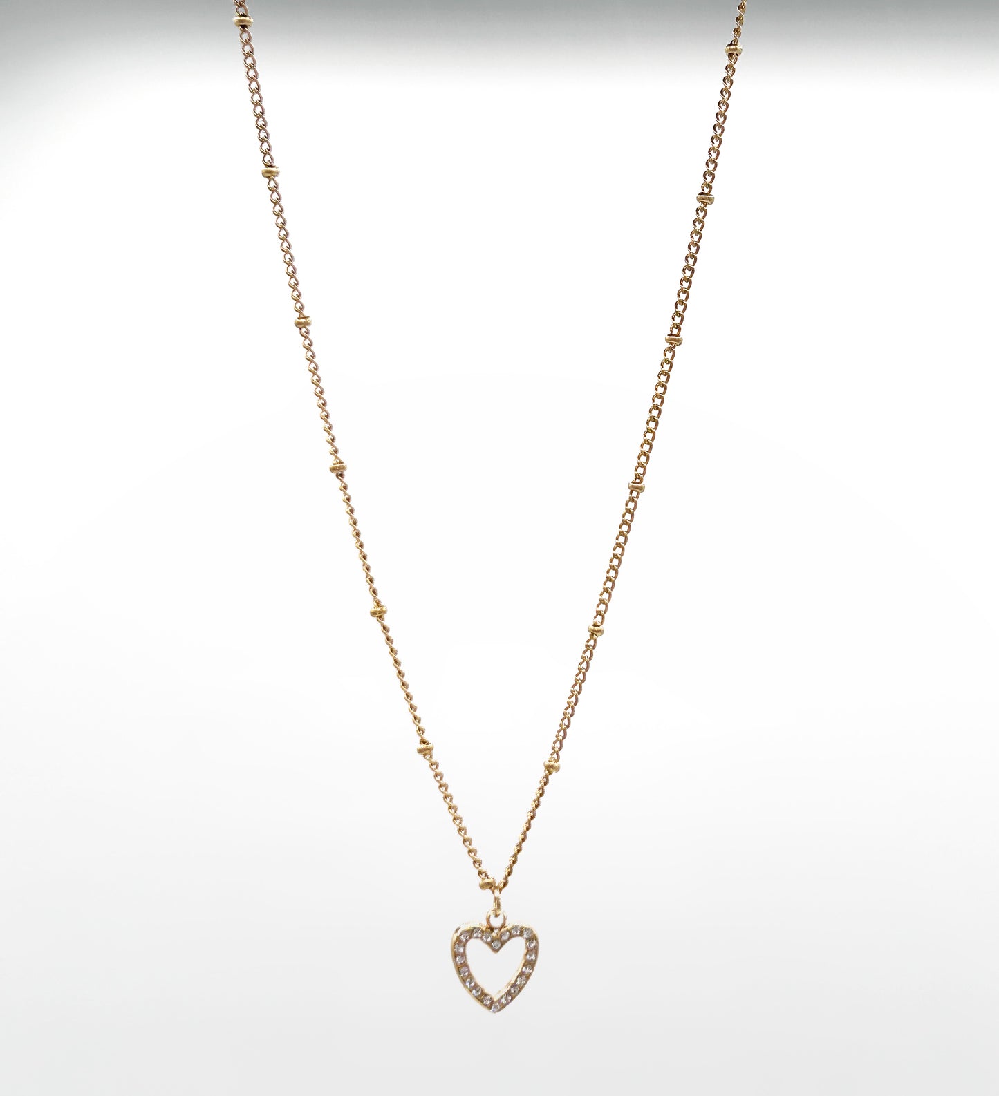 Open Heart Zirconia Necklace