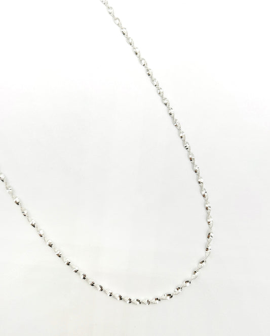 Elegant Twisted Sterling Silver Chain Necklace